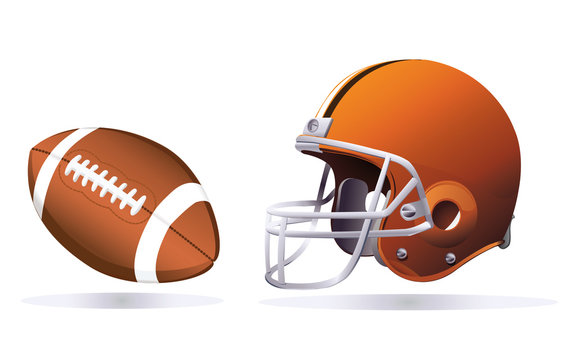 american football and helmet