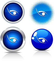 Eye beautiful buttons. Vector illustration.