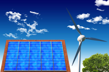 Maison solaire nuage renouvlable