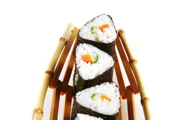 tako sushi on bamboo