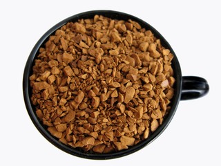 Coffee beans cup on the white.