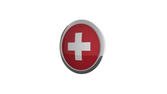 rotierender Button Flagge Schweiz