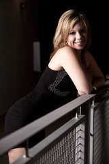 Young attractive caucasian twenties woman outdoor