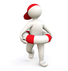 3D Man with Lifesaver