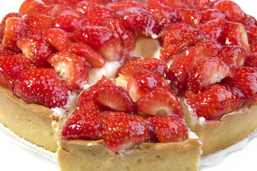 Slice of strawberry cake