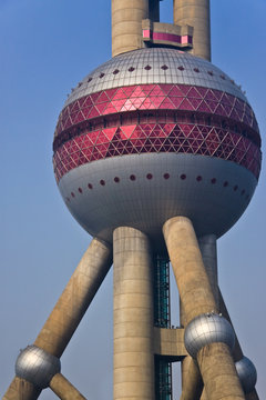 Oriental Pearl Tower in Shanghai (close up)