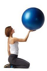 Woman with gymnastic ball
