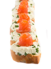 Sandwiches with smoked trout