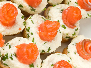 Sandwiches with smoked trout