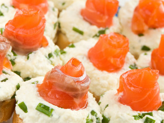 Sandwiches with smoked trout