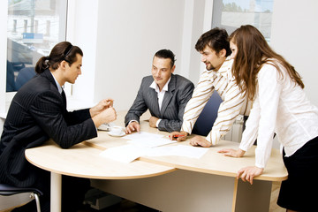 Business team having a discussion