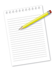 Notizblock mit Bleistift