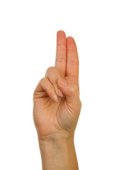 Finger spelling, hand alphabets, letter U