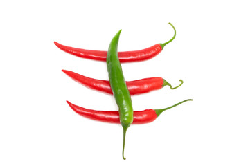 Four chili peppers