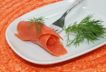 geräucherte Lachsscheibe