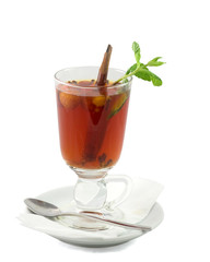 Mulled wine with strawberry and spice