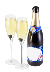 bottle of champagne New Year