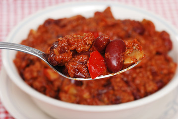 Macro Chili On A Spoon