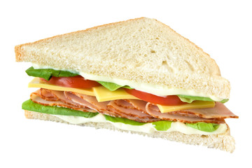 Sandwich mit Tomate und Käse freigestellt