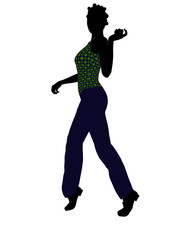 African American Casual Woman Illustration Silhouette