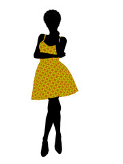 Fashionable African American Female Illustration Silhouette