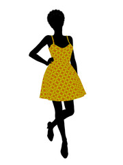 Fashionable African American Female Illustration Silhouette