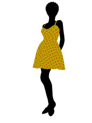 Fashionable African American Female Illustration Silhouette