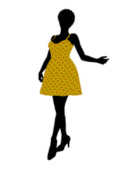 Fashionable African American Female Illustration Silhouette