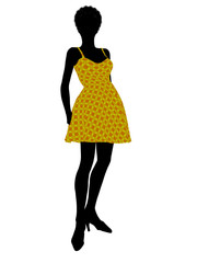 Fashionable African American Female Illustration Silhouette