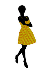 Fashionable African American Female Illustration Silhouette