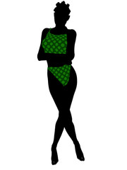 African American Female Swimsuit Silhouette
