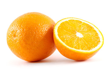 two oranges isolated on white