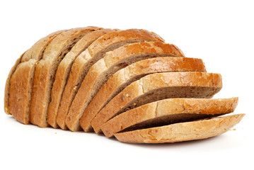 sliced bread isolated on white