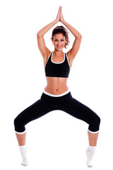 Fitness women in yoga pose