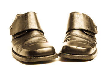 old black boot. It is isolated.