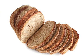 bread slices on white