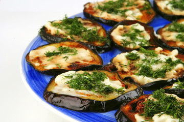 served grilled egg plant