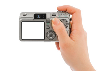 Photo camera in hand