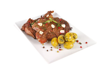 roast beef chunk on white