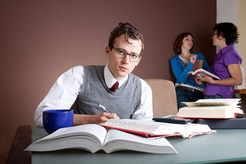 Students in the library