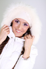 winter happy young woman