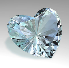 Diamond heart on white