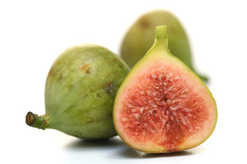 Fresh figs on white