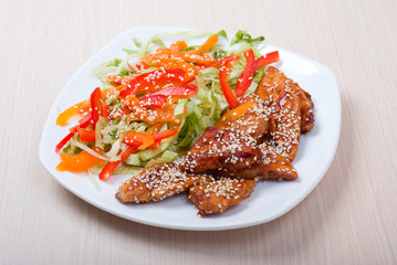 roasted sirloin chicken with vegetable