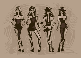 The sketch of female fashion