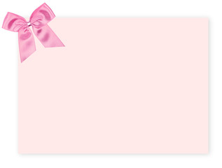 Blank pink gift tag with a bow