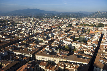 An aerial view taken from the Dome of Florence (Tuscany, Italy).