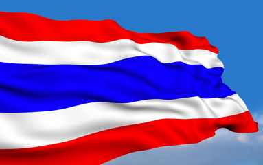 Thai flag waving on wind