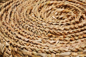 Obraz premium Floor mat spirals and texture (made from woven reeds background)