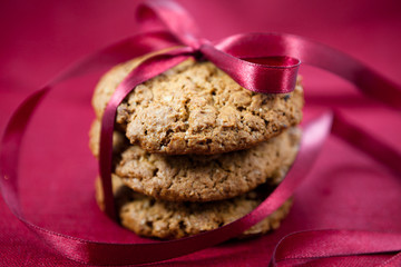 Cookies with satin ribbon